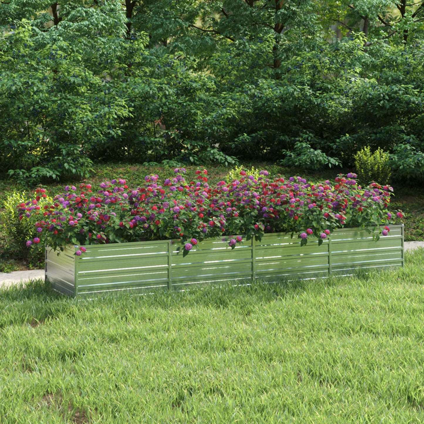 Hoogtebak Tuin – Verhoogd Plantenbed – Moestuinbak – Kruidenbak – Bloembak – Gegalvaniseerd Staal – 320x80x45 cm – Weerbestendig & Duurzaam