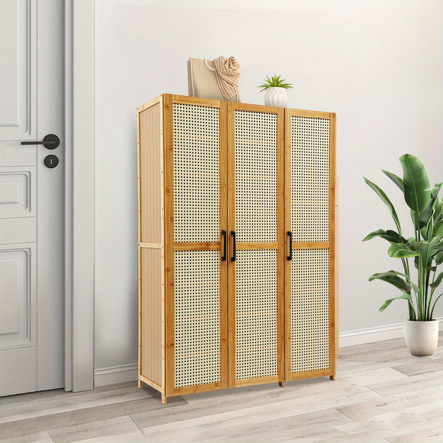 Schoenenkast Modern – Schoenopberger – Schoenrek – Schoenmeubel – Schoenhouder – Houten Kleur Variant – 3 Deuren Met 9 Planken – Ruimtebesparend & Draagkracht 20 kg Per Plank