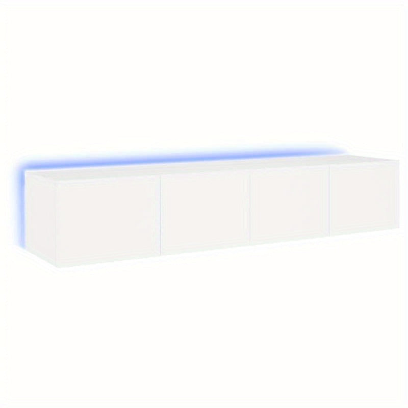 Wandkast TV – Wandschap – Opbergkast – Mediarek – Muurkast – Set Wit – MDF Duurzaam – 80x35x31 cm