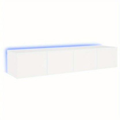 Wandkast TV – Wandschap – Opbergkast – Mediarek – Muurkast – Set Wit – MDF Duurzaam – 80x35x31 cm
