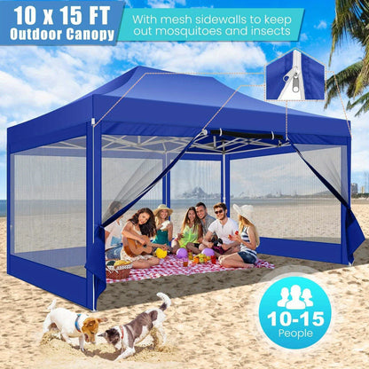 Pop-Up Tent – Overkapping – Schuilplek – Tuinkamer – Markttent – 3X4,5 Meter – Met Gaaswanden