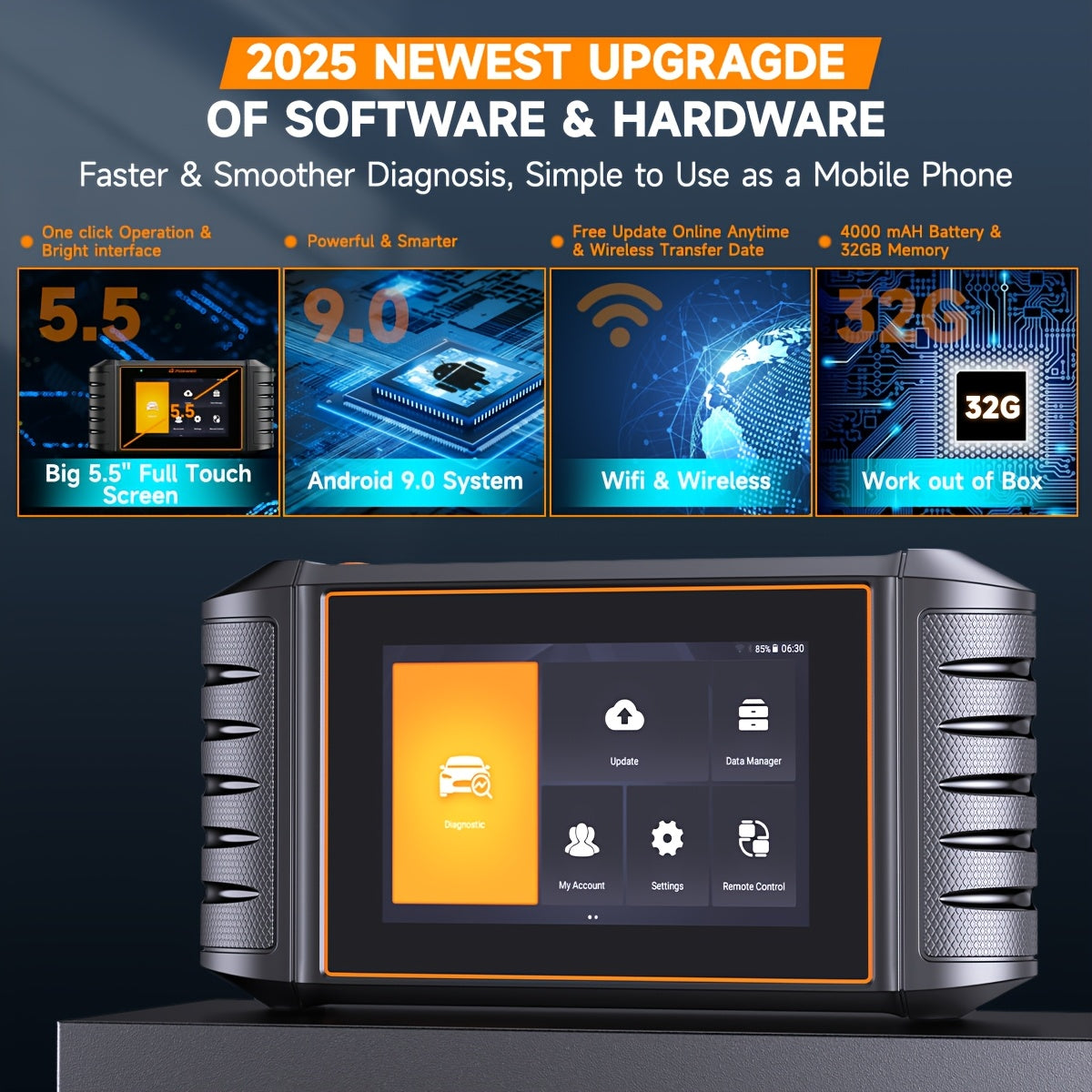 OBD2 Scanner – Autodiagnose Tool – Foutcode Lezer – Diagnoseapparaat – Auto Scanner – Dual Bedieningsmodus – Levenslange Gratis Updates