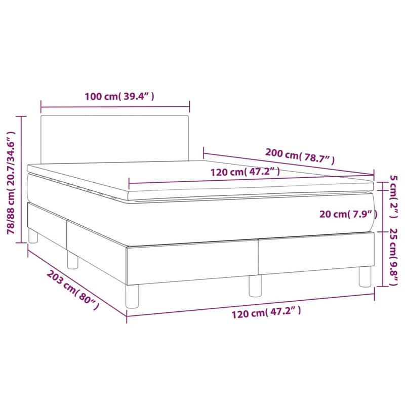 Boxspring Bed – Logeerbed – Slaapbed – Studio Bed – Twijfelaar – Donkergrijs Stof – Laag En Ruimtebesparend – Stevig Houten Frame Fire Retardant