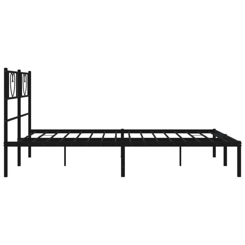 Bedframe – Metalen Bed – Tweepersoonsbed – Slaapbank – Bedombouw – 160x200 cm – Inclusief 2 Matrassen & 2 Hoofdborden – Zwart Metaal Met Gouden Accenten – Voorgemonteerd & Ruimtebesparend