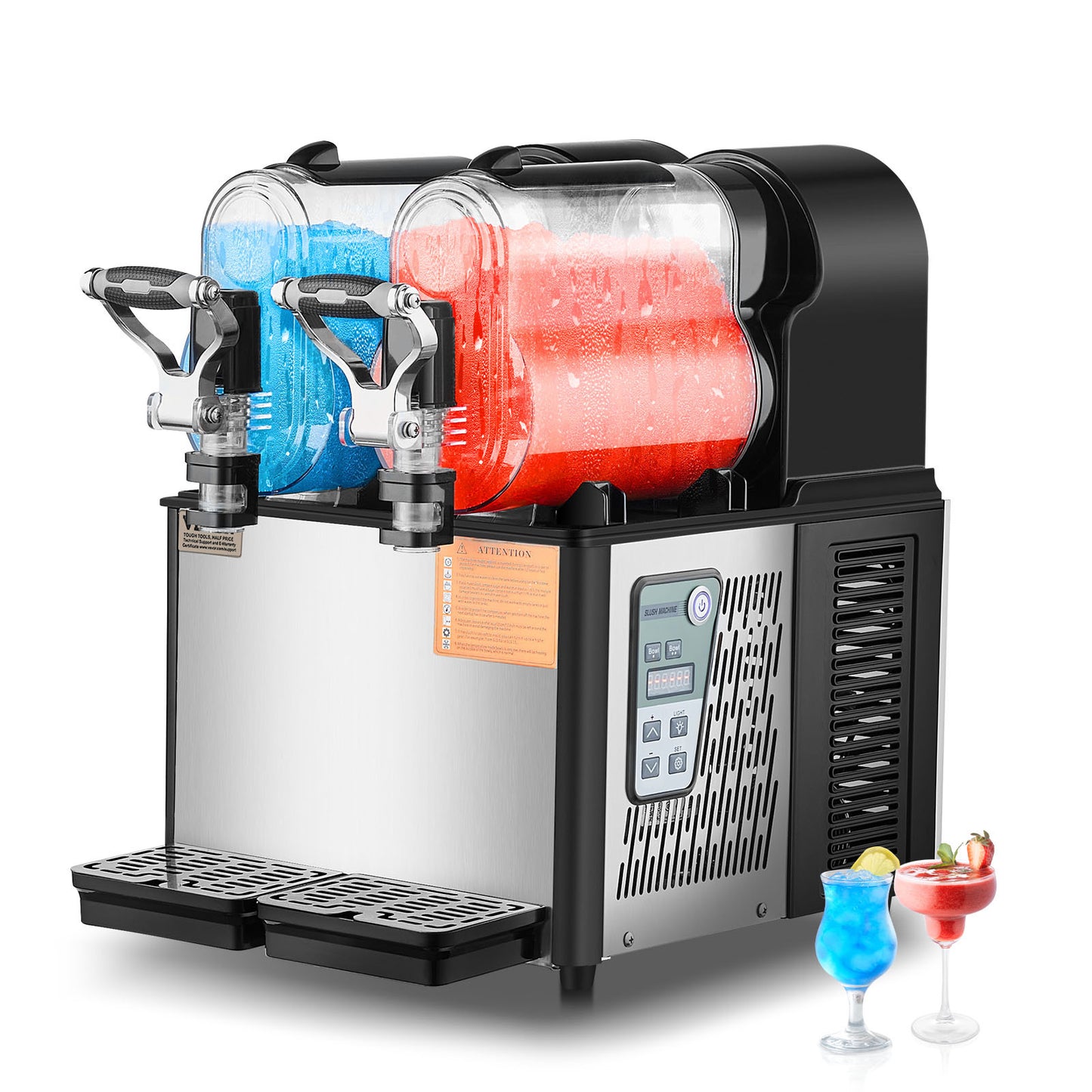 Slushiemachine – Slushmaker – IJsdrankmachine – Frozen Drink Maker – Margarita Machine – 2 x 3 Liter Tanks – 15 Instelbare Temperatuurniveaus
