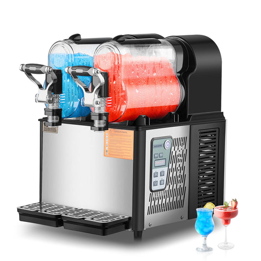 Slushiemachine – Slushmaker – IJsdrankmachine – Frozen Drink Maker – Margarita Machine – 2 x 3 Liter Tanks – 15 Instelbare Temperatuurniveaus