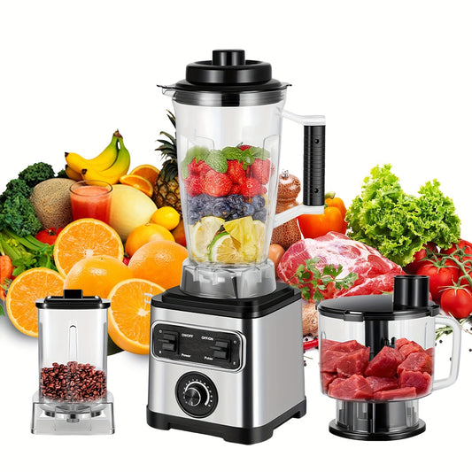 Blender – Smoothie Maker – Powerblender – Keukenmachine – Soepmaker – 3 Liter Inhoud – 4 RVS Messen – Antislip Zuignappen