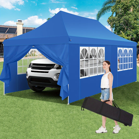 Feesttent – Partytent – Paviljoen – Vouwtent – Tuintent – 3x6 m – Pop-up Systeem – 6 Zijwanden - Blauw