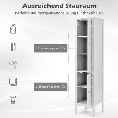 Hoge Kast – Smalle Kast – Opbergkast – Badkamerkast – Woonkamerkast – 160 CM Hoog – MDF Waterbestendig