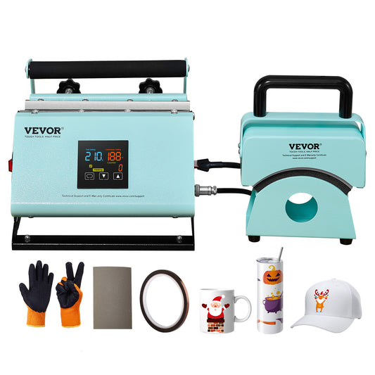 Warmtepers – Mokkenpers – Pettenpers – Sublimatiepers – Drukpers – 2-in-1 Warmtepers voor Mokken en Petten – Keramisch Gecoate Heaters – Temperatuurbereik 40-205°C