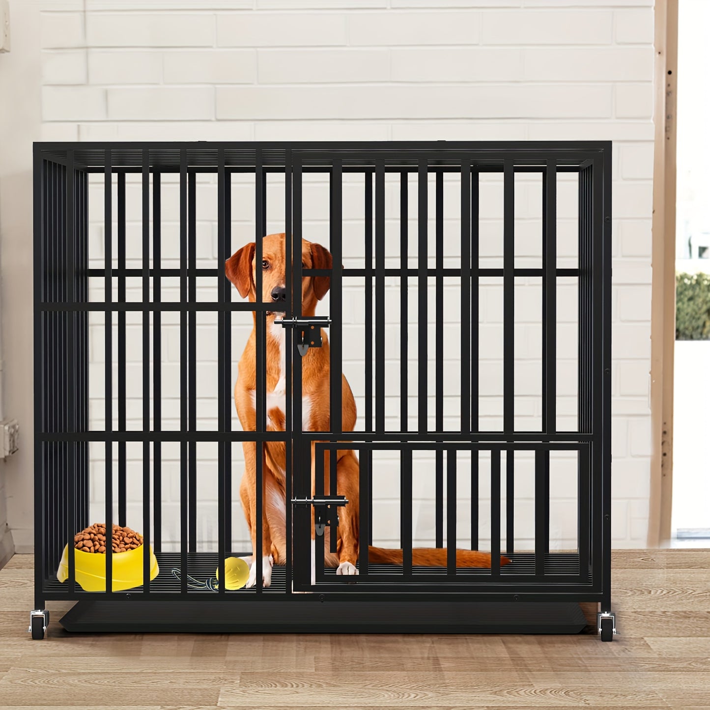 Hondenbench – Hondenkooi – Hondenren – Kennel – Hondenhok – XXL Groot Formaat – Stevig Metaal – 3 Deuren Met Slot – Wielen Met Rem – Afneembare Opvanglade