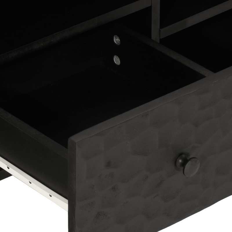 TV Cabinet 100X33X46 Cm Solid Mango Wood Black