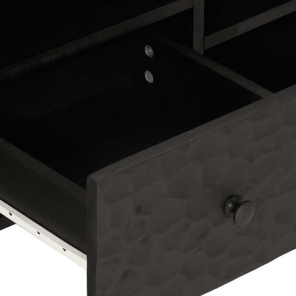 TV Cabinet 100X33X46 Cm Solid Mango Wood Black