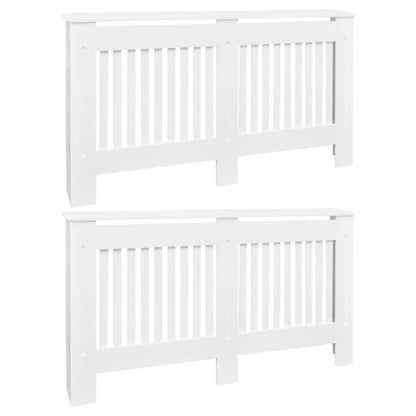 Radiatorombouw – Radiatorbekleding – Verwarmingsombouw – Radiatoromkasting – Wit – Set van 2 stuks – 152 cm lang – Duurzaam kunststof