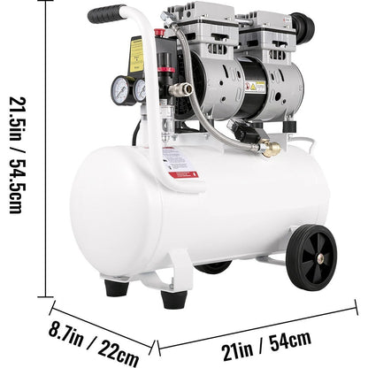 Luchtcompressor – Compressor – Aircompressor – Olievrij – 25 Liter Tank – 115 PSI Druk – Stil En Krachtig