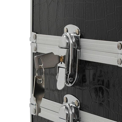Koffer – Reiskoffer – Handbagage – Trolley – Spinner – Zwart Krokodillenprint – Hardcase Pc – Stil Rijdende Wielen – Ophanghaak