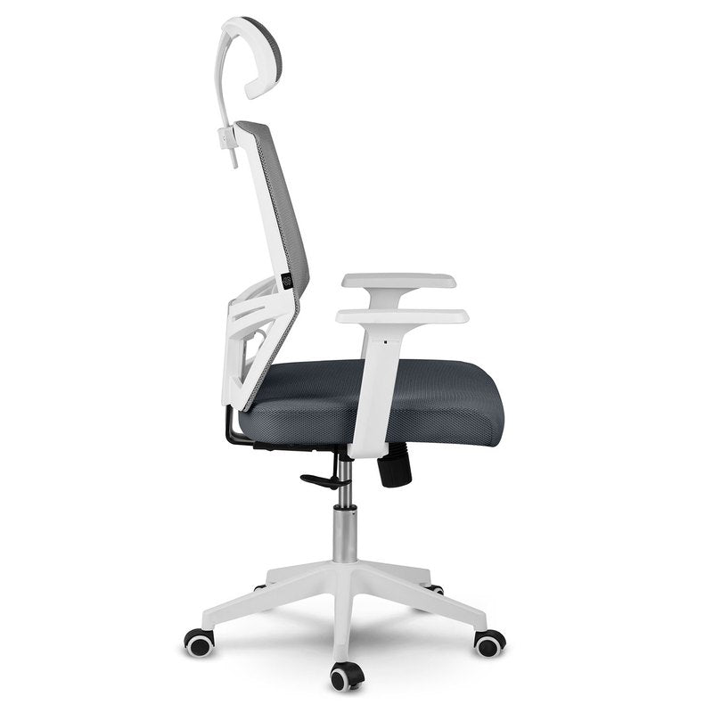 Bureaustoel – Office Chair – Gamestoel – Draaistoel – Kantoorstoel – Ademend Mesh – Verstelbare Hoofdsteun & Kantelmechanisme - Donkergrijs
