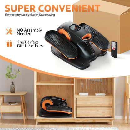 Mini Stepper – Elliptische Trainer – Hometrainer – Fitnessstepper – Zitfiets – Elektrisch – 12 Snelheidsniveaus – Compact & Stil