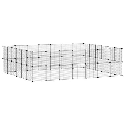 Dierenkooi – Knaagdierenkooi – Konijnenkooi – Caviakooi – Hamsterkooi – Modulaire Set 52 Panelen – Gepoedercoat Staal 35x35 cm – Met Deuren & Veilig Sluitingssysteem