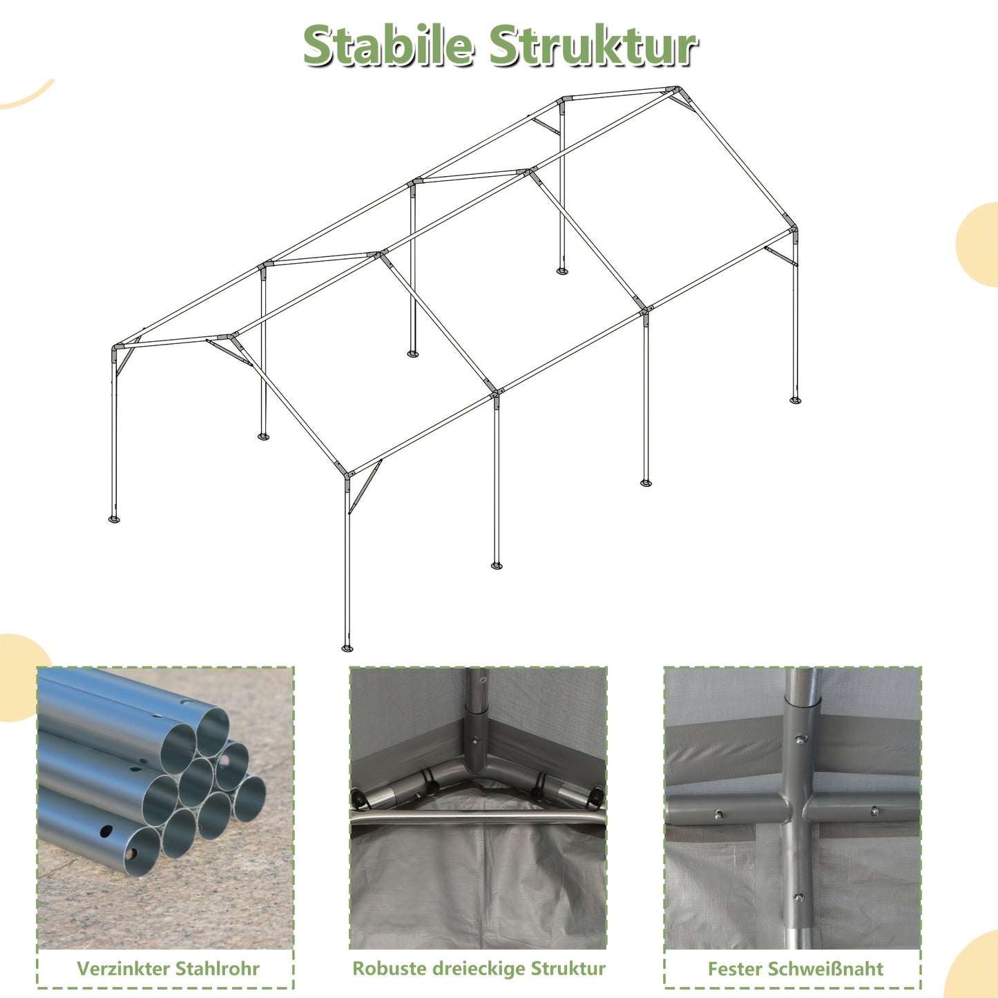 Carport – Overkapping – Garage Tent – Opslagtent – Bescherming – 3x6 Meter – Koudetolerant Materiaal – Oprolbare Ramen
