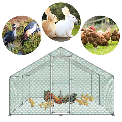 Kippenhok – Kippenren – Pluimveehok – Buitenren – Dierenverblijf – 3x4x2 m – Stevig Gegalvaniseerd Staal – Waterdicht UV-bestendig PE Dak
