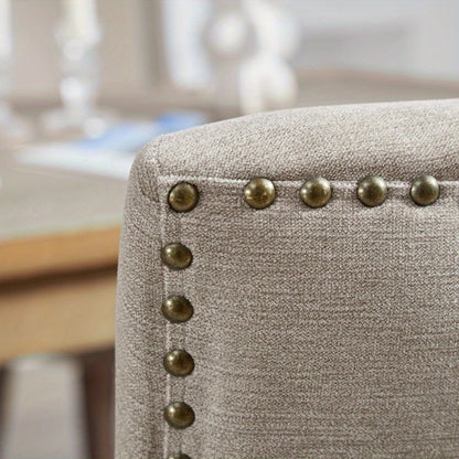 Eetkamerstoel – Stoel – Dining Chair – Side Chair – Beige Stoel – Dik Gevoerd – Houten Poten