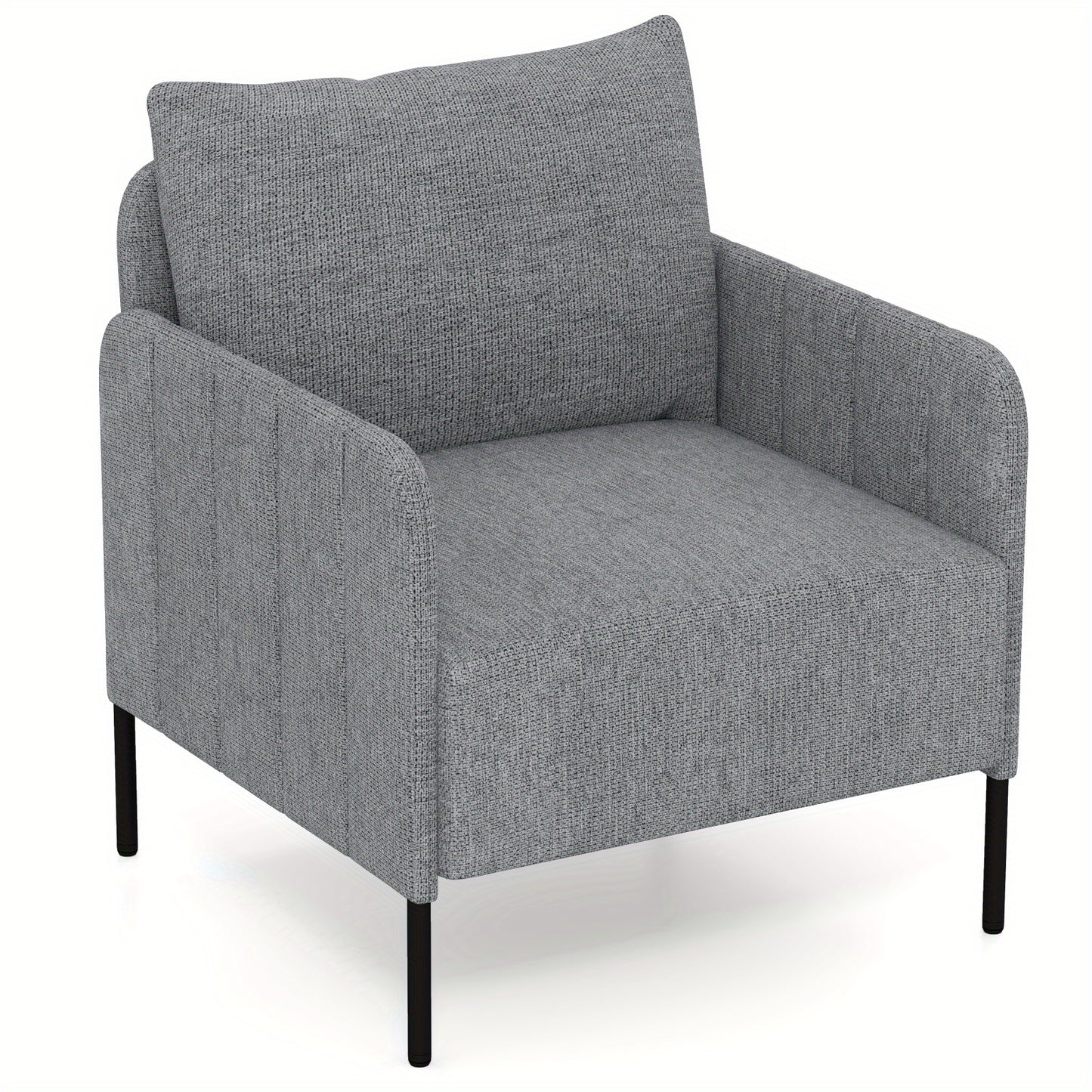 Fauteuil – Lounge Chair – Sessel – Relaxstoel – Grijze Zetel – Diepe Zit 75 cm – Zachte Chenille Stoffering