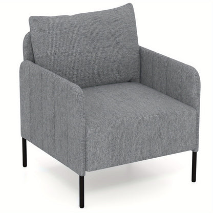 Fauteuil – Lounge Chair – Sessel – Relaxstoel – Grijze Zetel – Diepe Zit 75 cm – Zachte Chenille Stoffering
