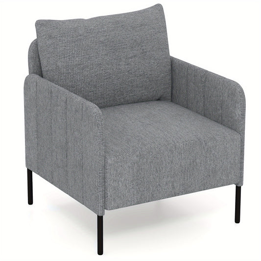 Fauteuil – Lounge Chair – Sessel – Relaxstoel – Grijze Zetel – Diepe Zit 75 cm – Zachte Chenille Stoffering