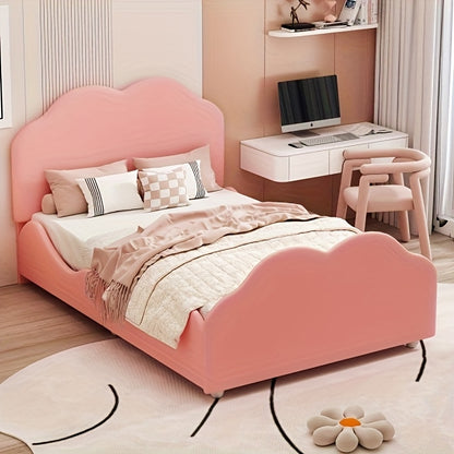 Bedframe – Eenpersoonsbed – Hoofdbord – Slaapbank – Bedbodem – Roze Kleur – Duurzaam Bamboe – Modern Design