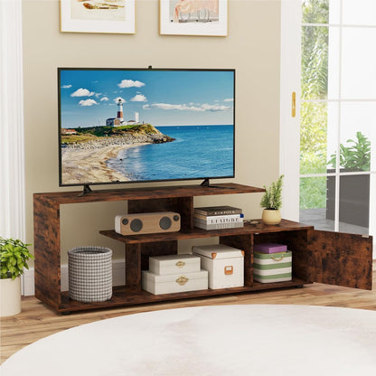 Tv-Kast – Tv-Meubel – Mediameubel – Lowboard – Tv-Stand – Voor Tv’s Tot 55 Inch – Asymmetrisch Design – Stevig Houtmateriaal