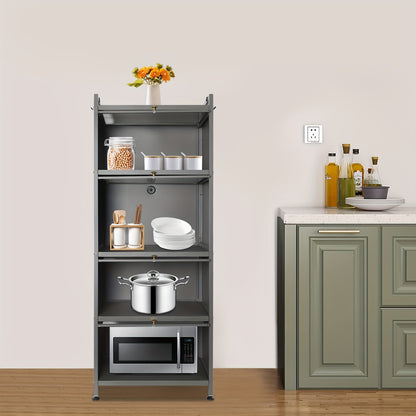 Opbergkast – Opbergrek – Stellingkast – Kast – Opbergmeubel – 5-laags – Carbonstaal & Kunststof – Extra Hoog Met Remwielen