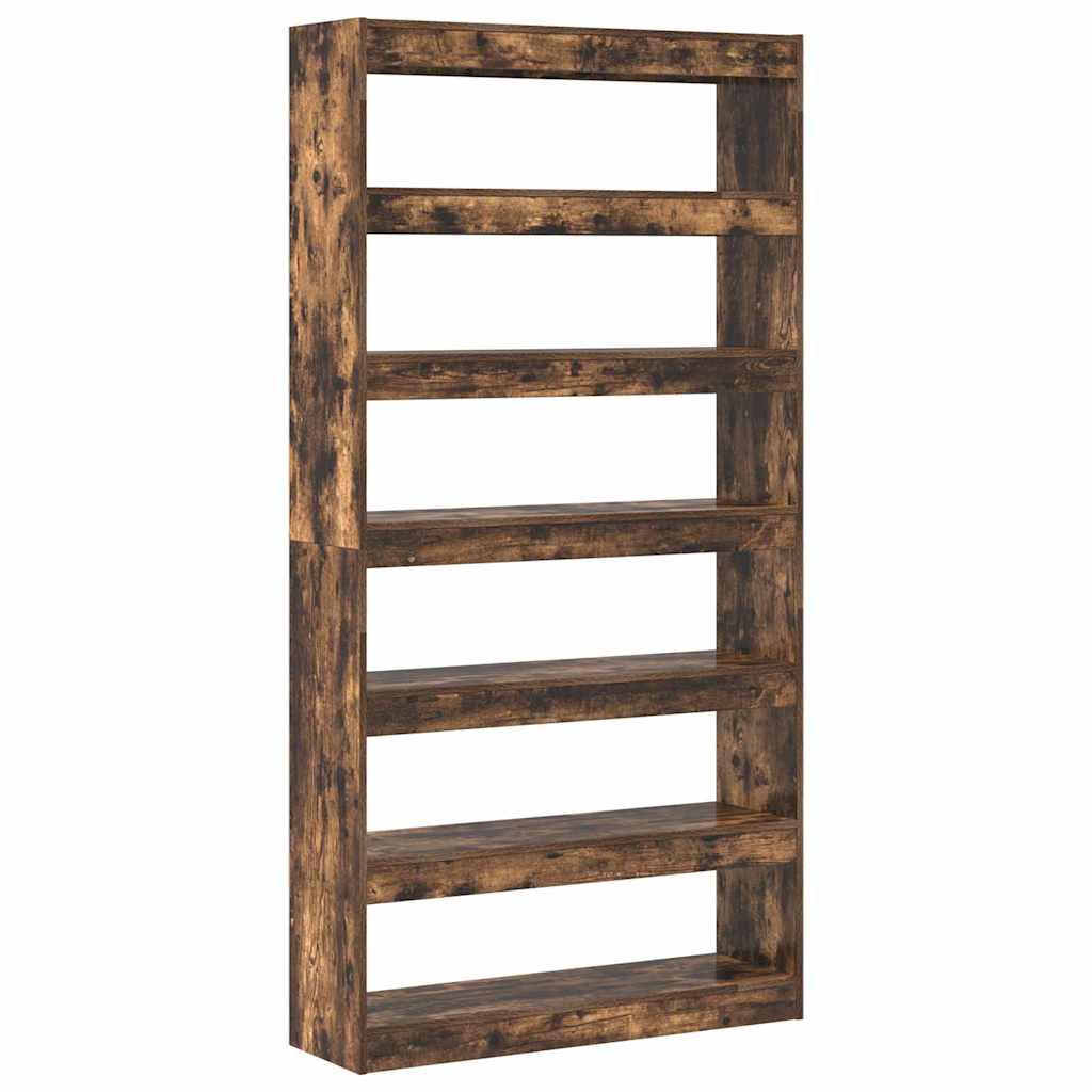 Wandplank – Boekenplank – Muurplank – Opbergplank – Displayplank – 6 Lagen – Smoked Oak Hout – Ruimtebesparend & Stevig