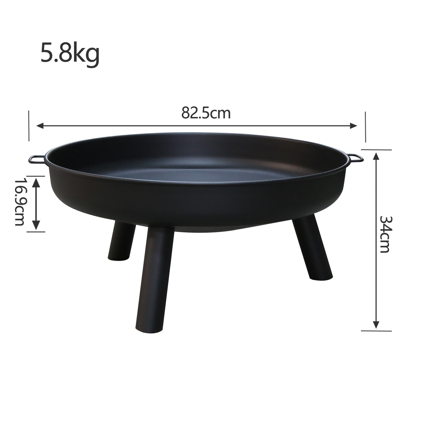 Vuurschaal – Vuurkorf – Tuinhaard – Sfeerhaard – Terrasverwarmer – 82,5 cm Diameter – Roestbestendig Met Afneembare Poten