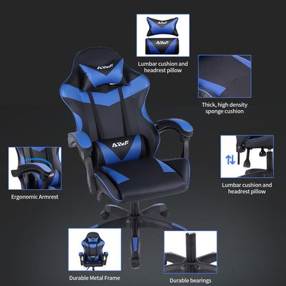 High-Back Gaming Chair PC Office Chair Computer Racing Chair PU Desk Task Chair Ergonomic Executive Swivel Rolling Chair with Lumbar Support for Back Pain Women, Men