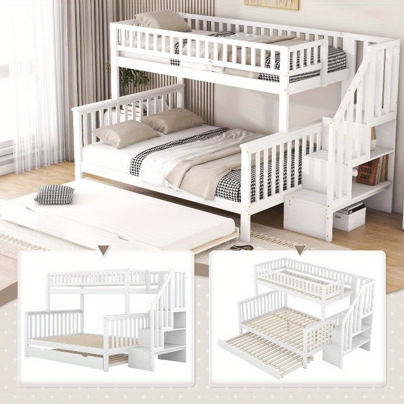 Witte Metaal Hoogslaper – Loftbed – Stapelbed – Stapelbed met Lade – Stalen Bedframe – Twin/Full 90x200 & 140x200cm – Ruimtebesparend Ontwerp – Stevig Metalen Constructie