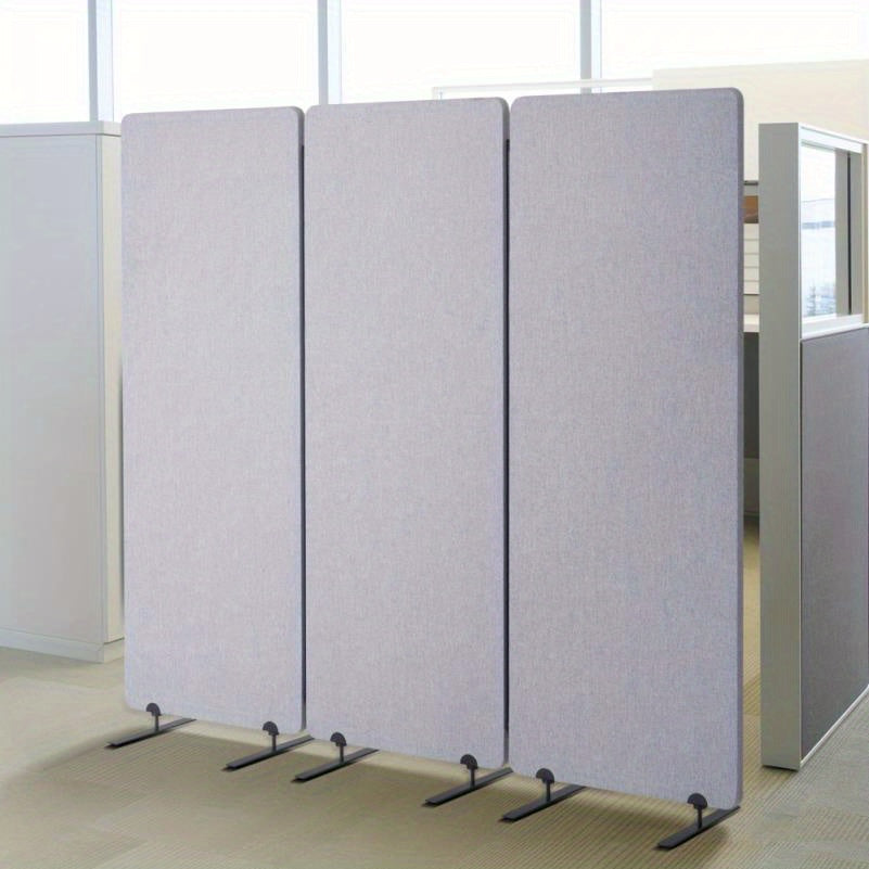 Geluidswand – Roomdivider – Kamerscherm – Scheidingswand – Akoestische Wand – 3 Panelen – Blauw Polyester – Metalen Frame – Mobiel – Montagevrij
