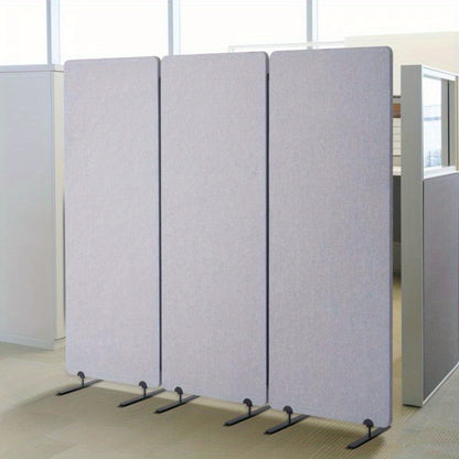 Geluidswand – Roomdivider – Kamerscherm – Scheidingswand – Akoestische Wand – 3 Panelen – Blauw Polyester – Metalen Frame – Mobiel – Montagevrij