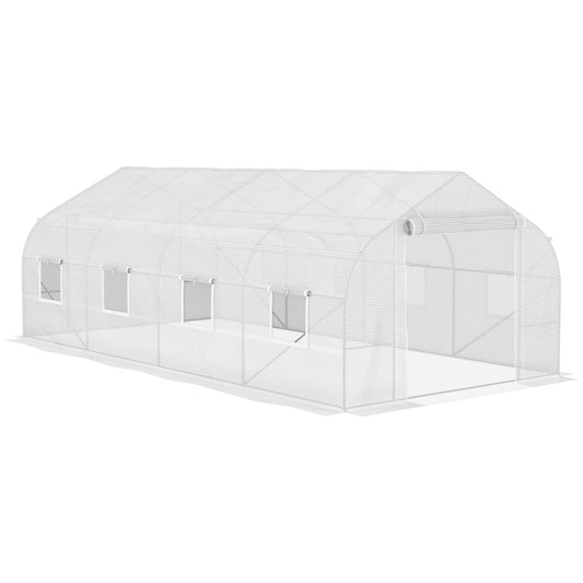Tuinkas – Kassen – Serre – Groentekas – Tunnelkas – Wit – 600x300x200 cm – Gegalvaniseerd Metalen Frame – PE Doek 140 g/m²