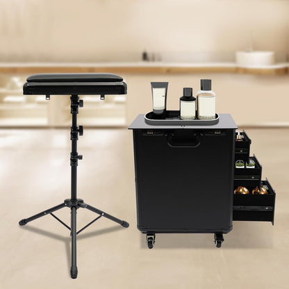 Make-up Trolley – Cosmetica Koffer – Make-up Organizer – Nagel Artist Koffer – Tattoo Trolley – Mobiel Met 4 Wieltjes – Duurzaam Acryl Zwart