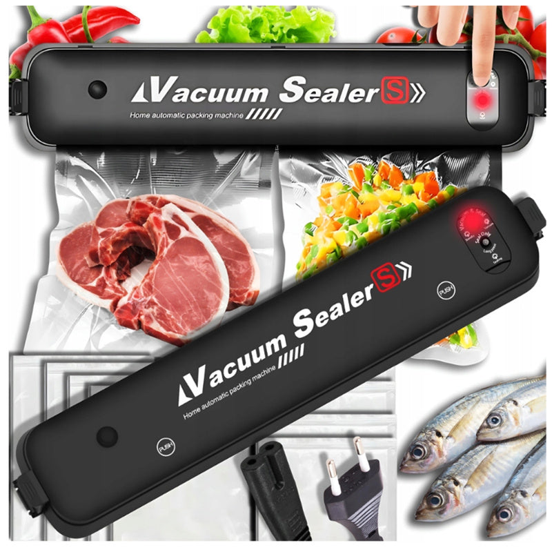 Vacuüm Sealer – Vacumeerapparaat – Voedselverpakkingsmachine – Vacuumzak Sealer – Vacuümverpakkingsmachine – Verlengt Houdbaarheid Tot 5x – Compact Zwart Ontwerp Met 10 Vacumeerzakken