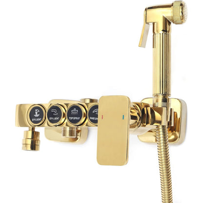 douchesysteem – regendouche – douchekraan – douchekop – douchekraan thermostatisch – 22,9x22,9 cm hoofddouche – massief messing & verstelbare handdouche
