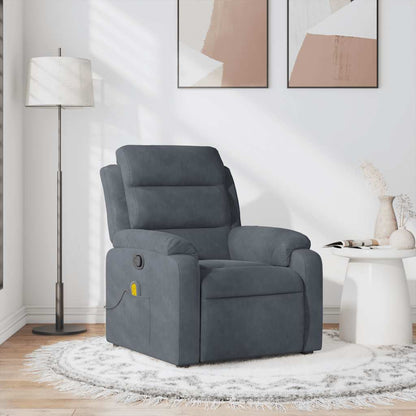 Relaxfauteuil – Relaxstoel – Zithoekstoel – Loungestoel – Fauteuil Donkergrijs – Handmatig Verstelbaar – Zacht Stof – Stevig Hout-Metaal Frame