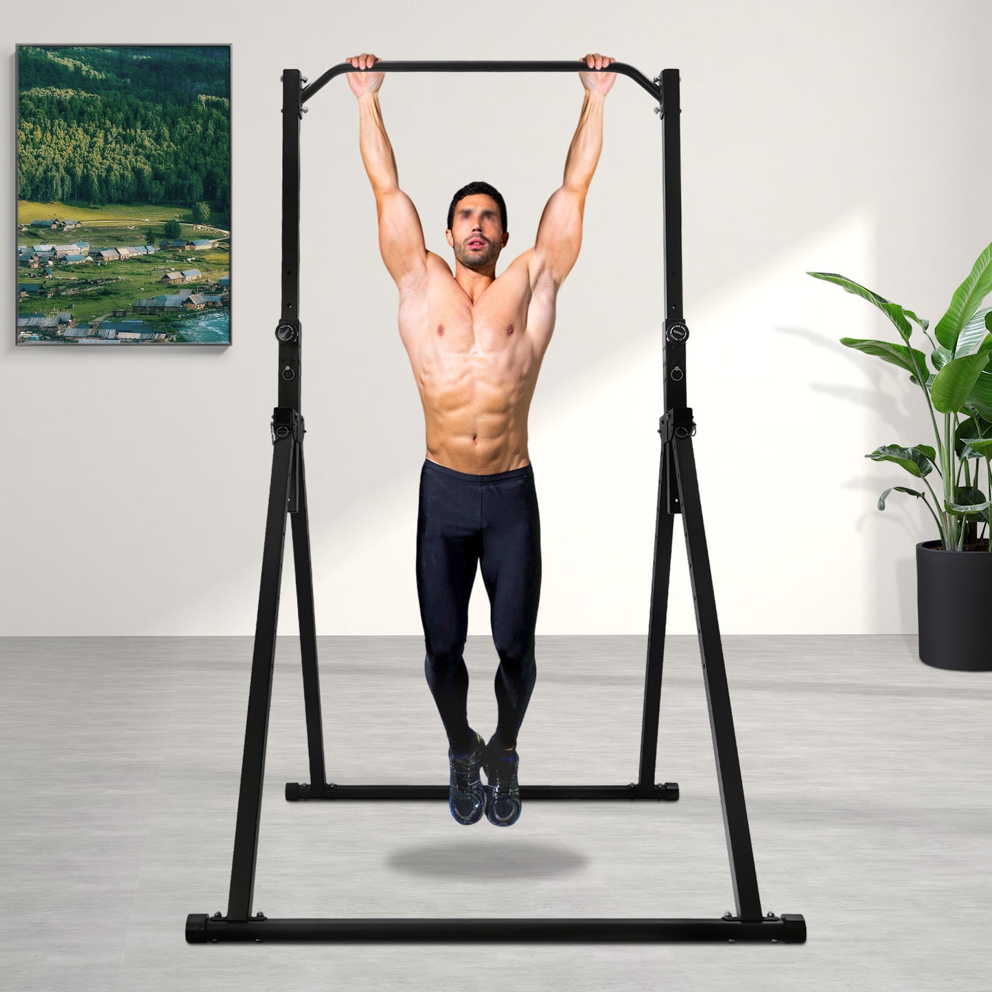Pull-Up Bar – Optrekstang – Chin-Up Bar – Pull Up Station – Optrekstang Wandmontage – Verstelbare Hoogte 175-230 cm – Carbonstaal 200 kg Draagkracht