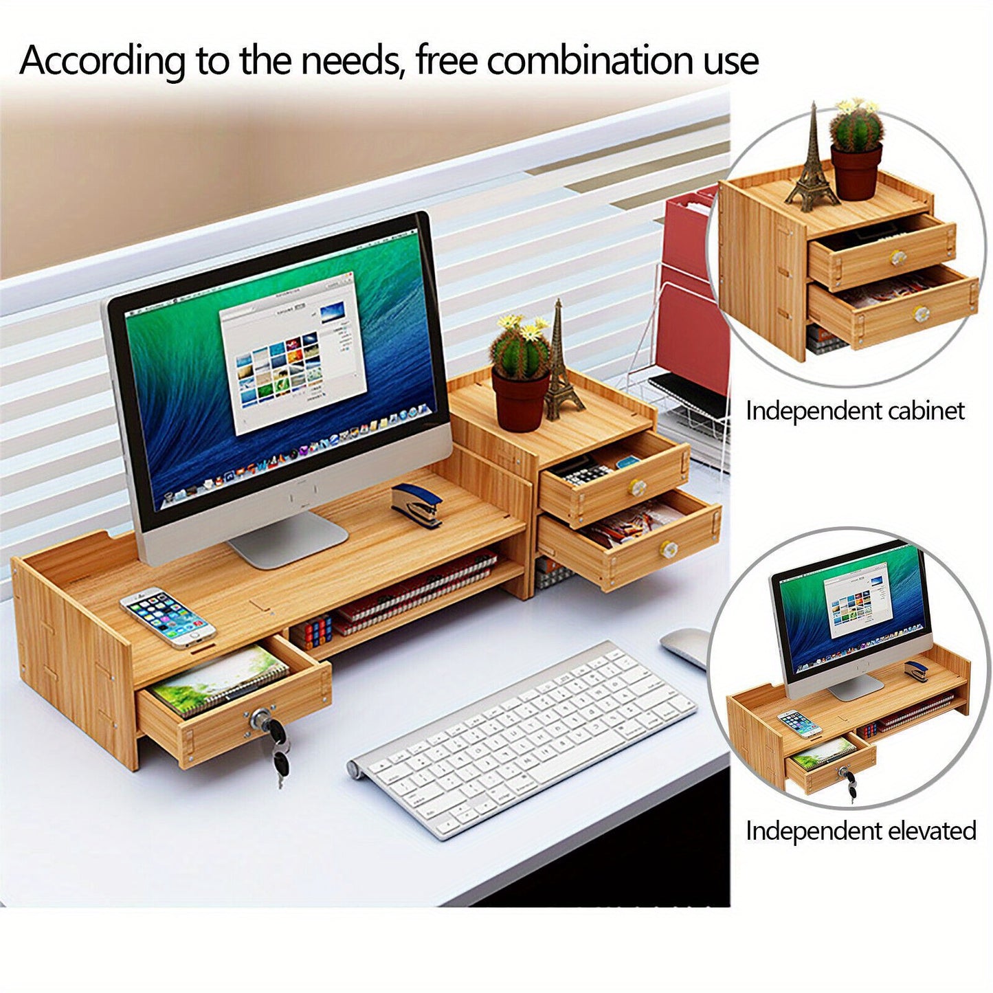 Bureau Organizer – Bureaurek – Desk Organizer – Opbergdoos – Documentenhouder – Houtkleur – Stevig Duurzaam Materiaal – Compact Formaat