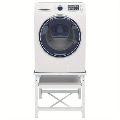 Wasmachine Verhoogstandaard – Wasmachine Onderzetter – Wasmachine Podium – Wasmachine Opzetstuk – Wasmachine Stand – Met Uittrekbare Lade – Stabiel Met Metaal En Wieltjes