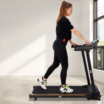 Loopband – Treadmill – Fitnessapparaat – Hardloopband – Wandelband – Vijflagen Schokabsorptie – 12 Trainingsprogramma’s