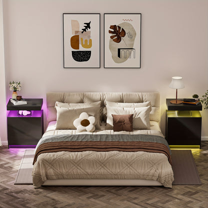 Nachtkastje – Bijzettafel – Wandkastje – Ladekastje – Opbergkast – Massief Hout – 3 Lades – Zwart – Compact – Duurzaam