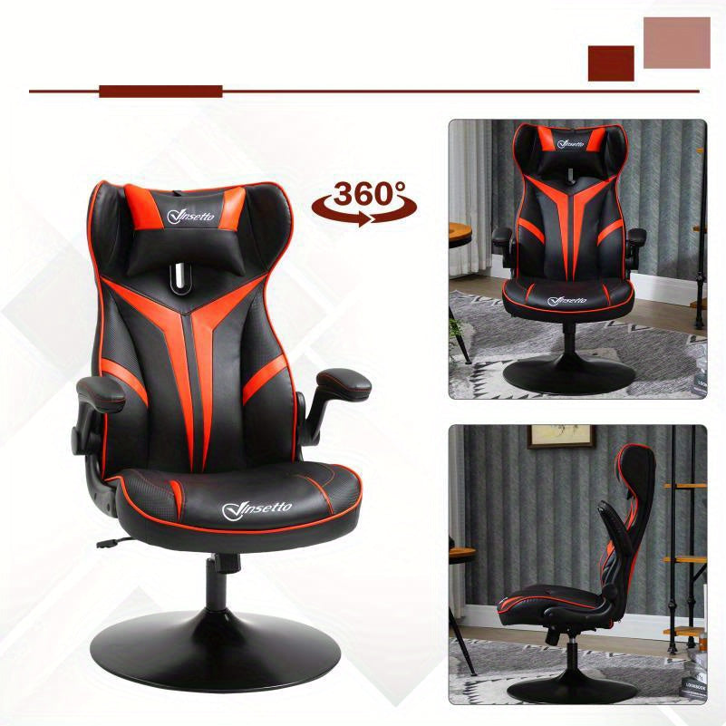 Gamingstoel – Gamestoel – Gaming Chair – Game Stoel – Bureaustoel – Verstelbare Hoogte – Kunstleer Polyester – Draaibaar Met Wieltjes – Ergonomisch Design – Zwart/Rood
