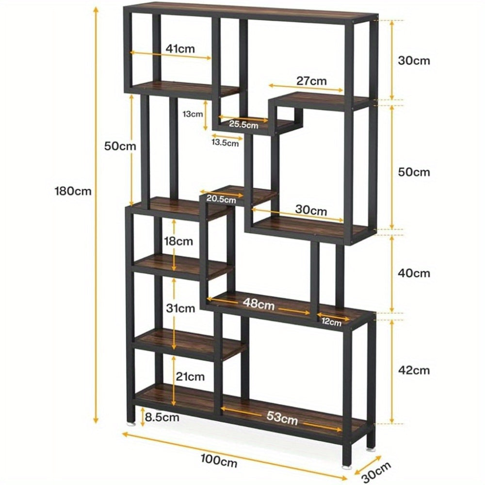 Metalen Boekenkast – Boekenplank – Opbergkast – Stelling – Wandrek – 7-laags Extra Hoog – Stevige Metalen Constructie